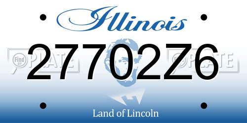27702Z6 Illinois License Plate