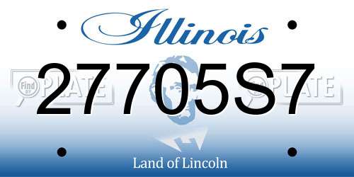 27705S7 Illinois License Plate