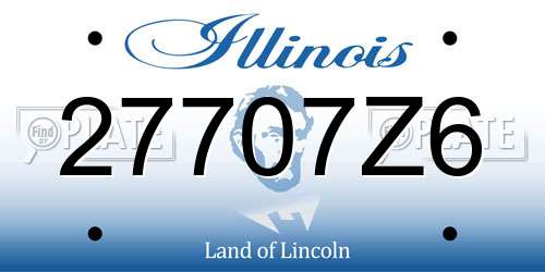 27707Z6 Illinois License Plate