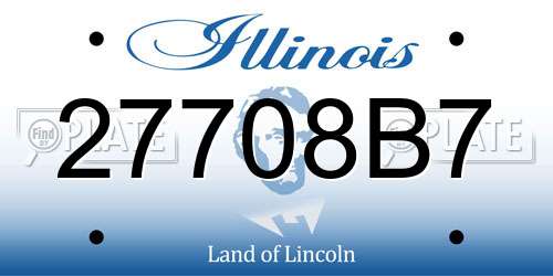 27708B7 Illinois License Plate