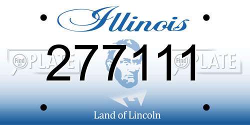 277111 Illinois License Plate