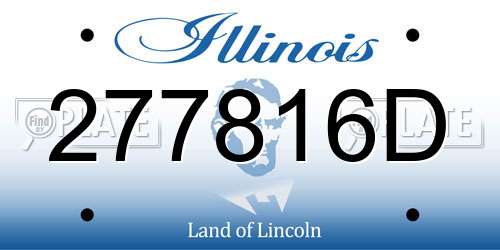 277816D Illinois License Plate