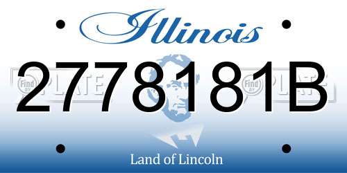 2778181B Illinois License Plate