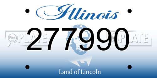 277990 Illinois License Plate