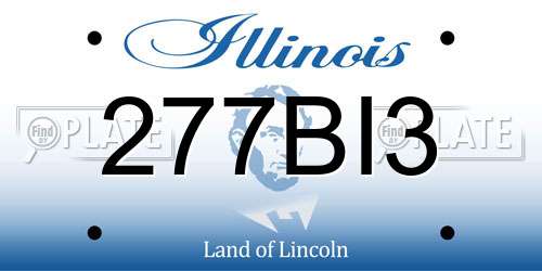 277BI3 Illinois License Plate