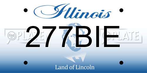 277BIE Illinois License Plate