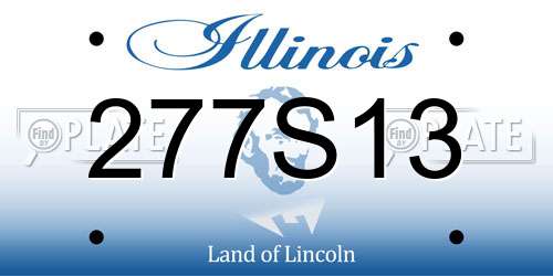 277S13 Illinois License Plate