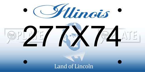 277X74 Illinois License Plate