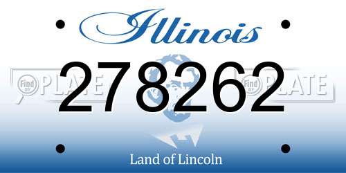 278262 Illinois License Plate