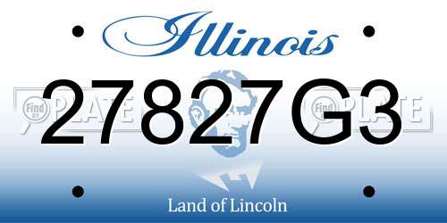 27827G3 Illinois License Plate