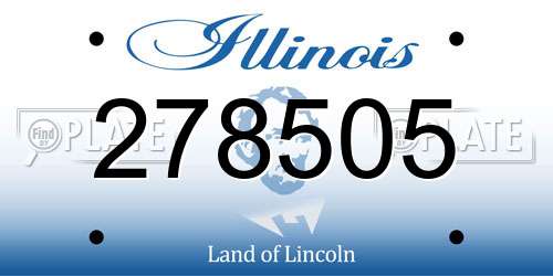 278505 Illinois License Plate