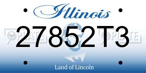 27852T3 Illinois License Plate