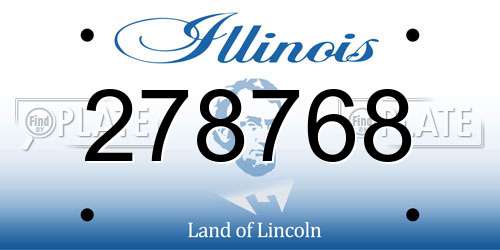 278768 Illinois License Plate