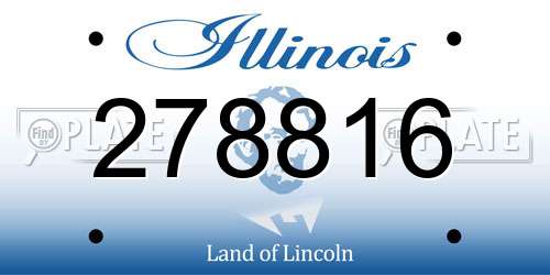278816 Illinois License Plate