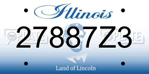 27887Z3 Illinois License Plate