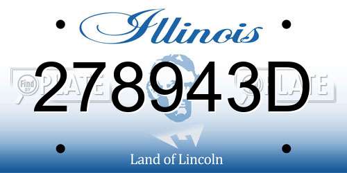 278943D Illinois License Plate