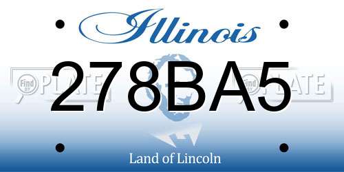 278BA5 Illinois License Plate