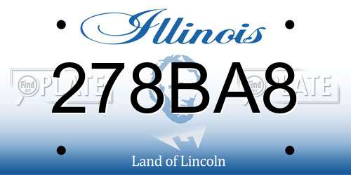 278BA8 Illinois License Plate