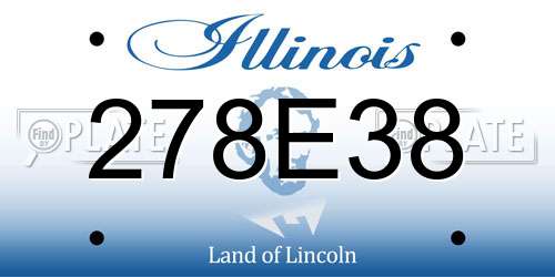278E38 Illinois License Plate