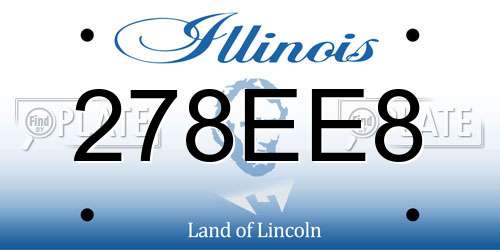 278EE8 Illinois License Plate