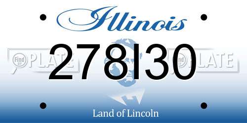278I30 Illinois License Plate