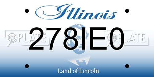 278IE0 Illinois License Plate