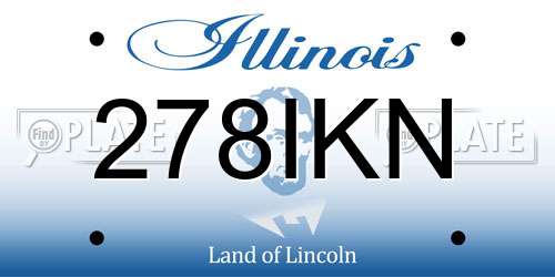 278IKN Illinois License Plate