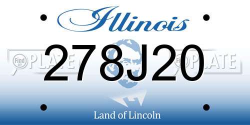 278J20 Illinois License Plate