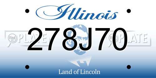 278J70 Illinois License Plate