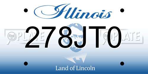 278JT0 Illinois License Plate