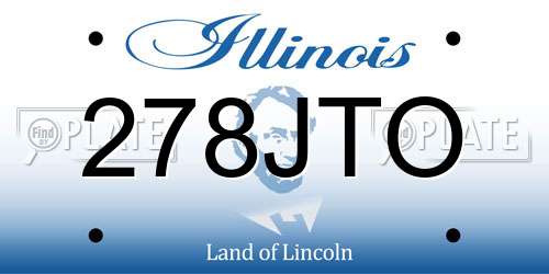 278JTO Illinois License Plate