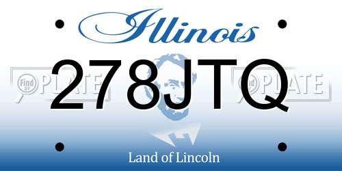 278JTQ Illinois License Plate