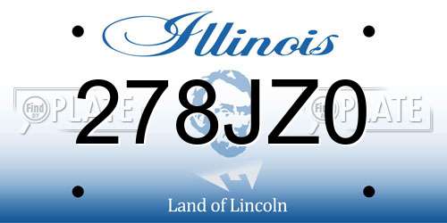 278JZ0 Illinois License Plate