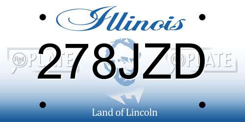 278JZD Illinois License Plate
