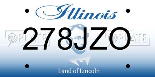 278JZO Illinois License Plate