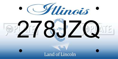 278JZQ Illinois License Plate
