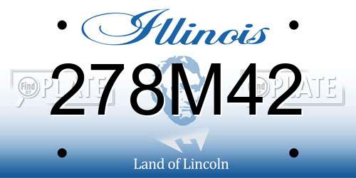 278M42 Illinois License Plate