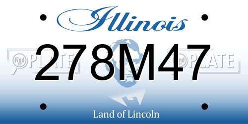 278M47 Illinois License Plate