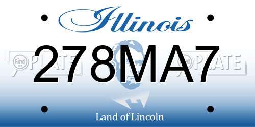 278MA7 Illinois License Plate