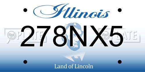 278NX5 Illinois License Plate