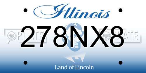 278NX8 Illinois License Plate