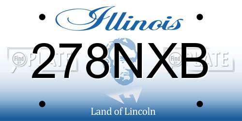278NXB Illinois License Plate