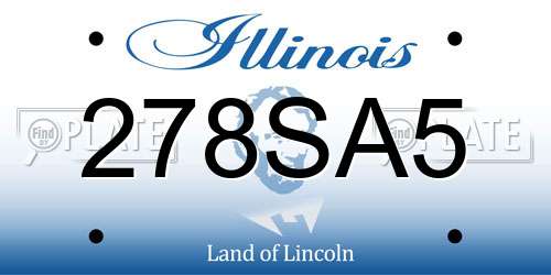 278SA5 Illinois License Plate