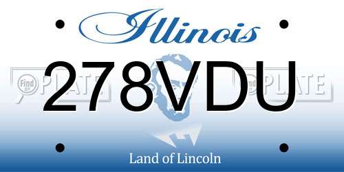278VDU Illinois License Plate