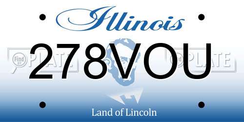 278VOU Illinois License Plate