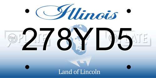 278YD5 Illinois License Plate