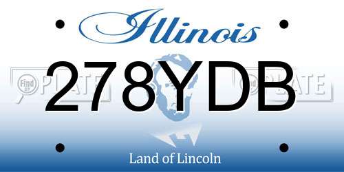 278YDB Illinois License Plate