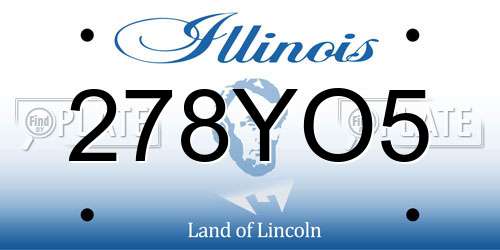 278YO5 Illinois License Plate