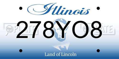 278YO8 Illinois License Plate