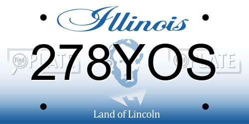 278YOS Illinois License Plate